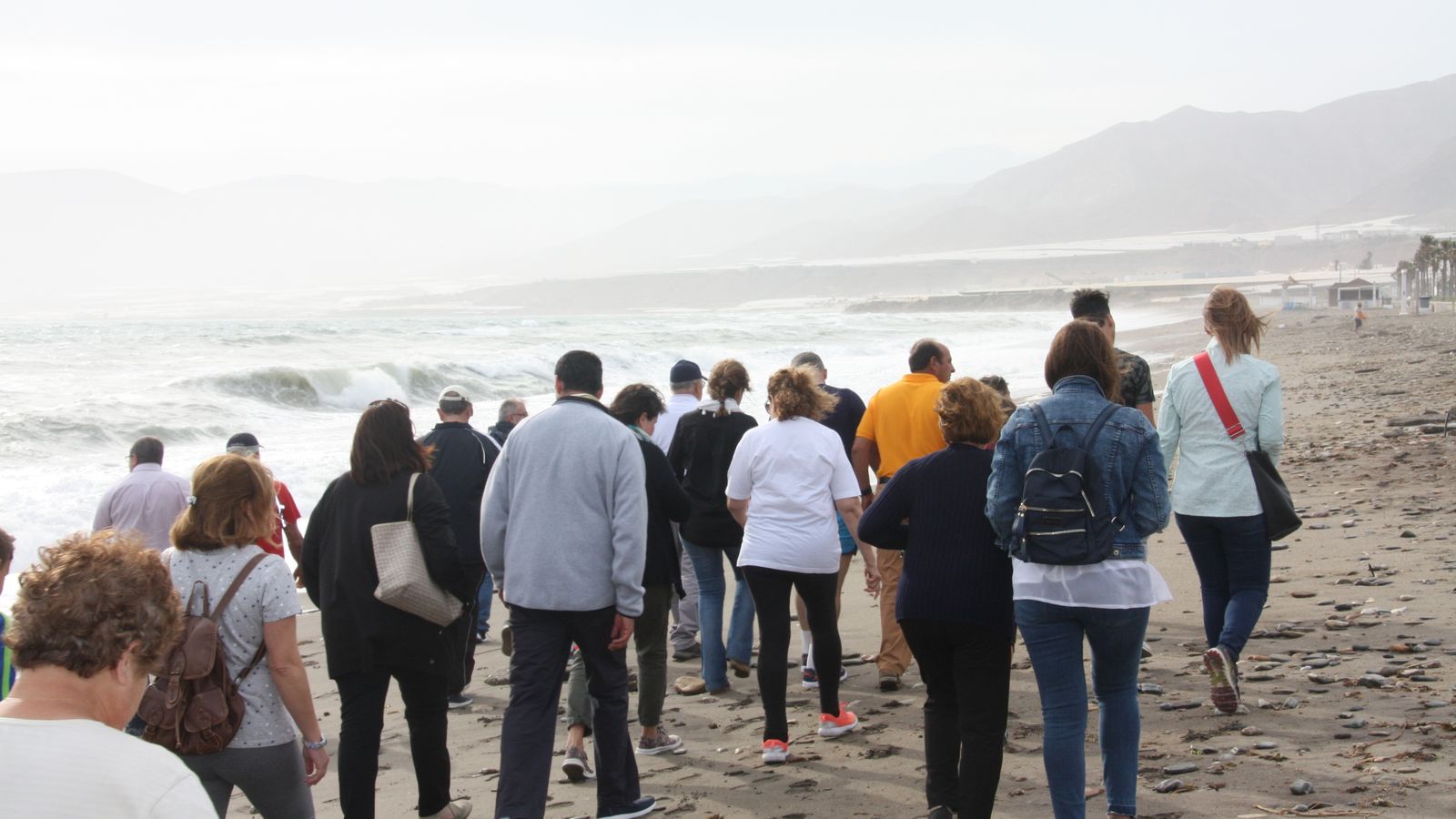 Los participantes llegaron hasta la zona de Las Cuevecillas, una de las más afectadas.