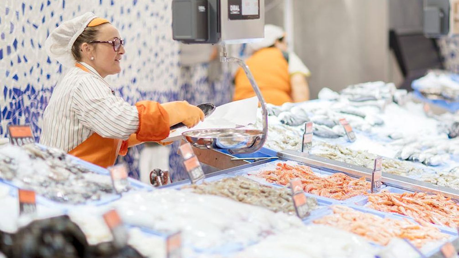 Sección de Pescadería del supermercado de Mercadona en Castellón.