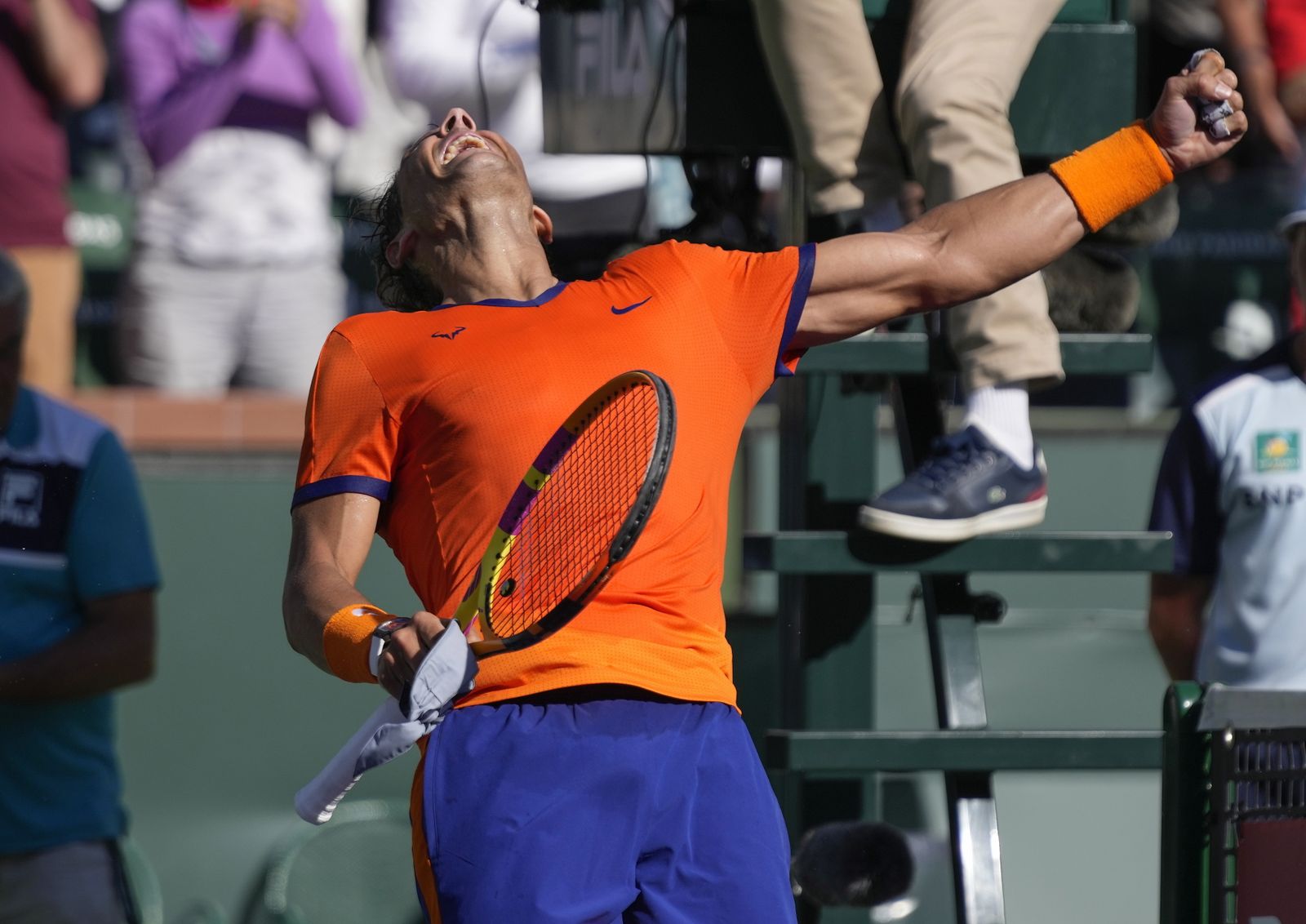 Nadal, durante un partido en Indian Wells.