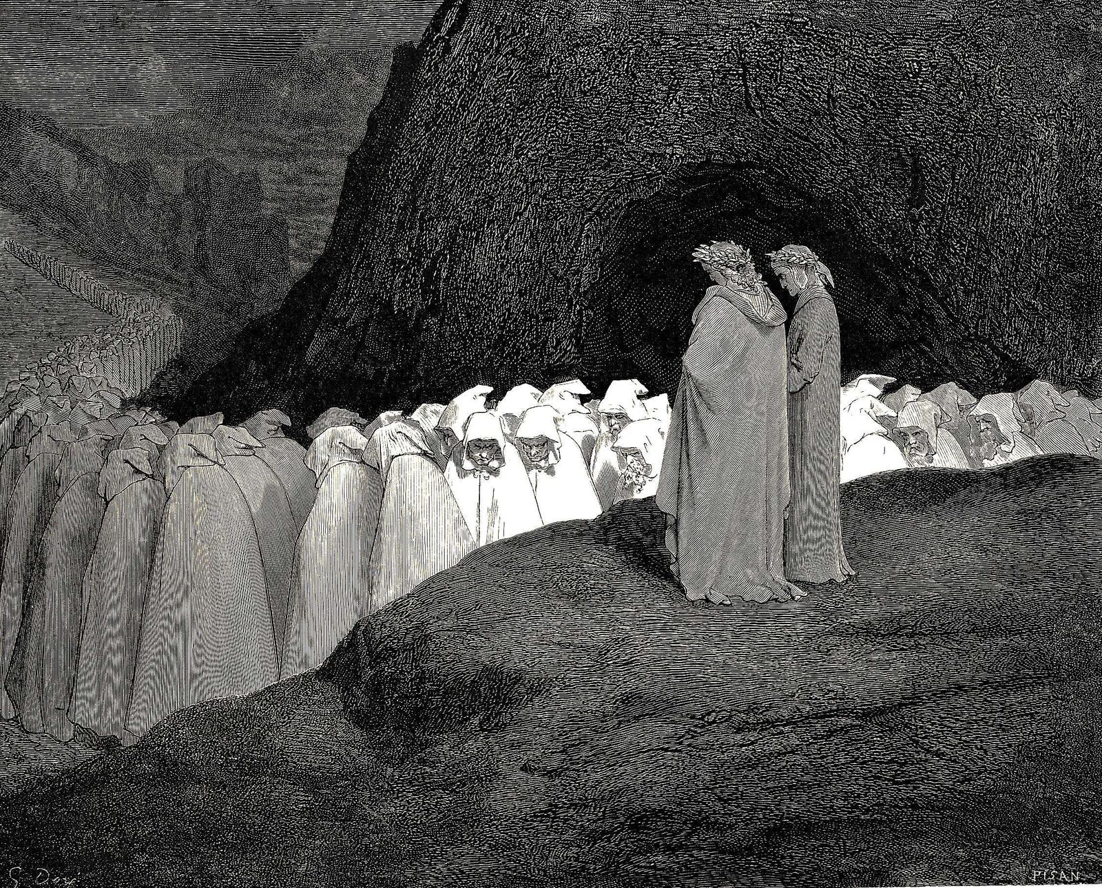 Una estampa del Infierno dantesco imaginado por Doré.