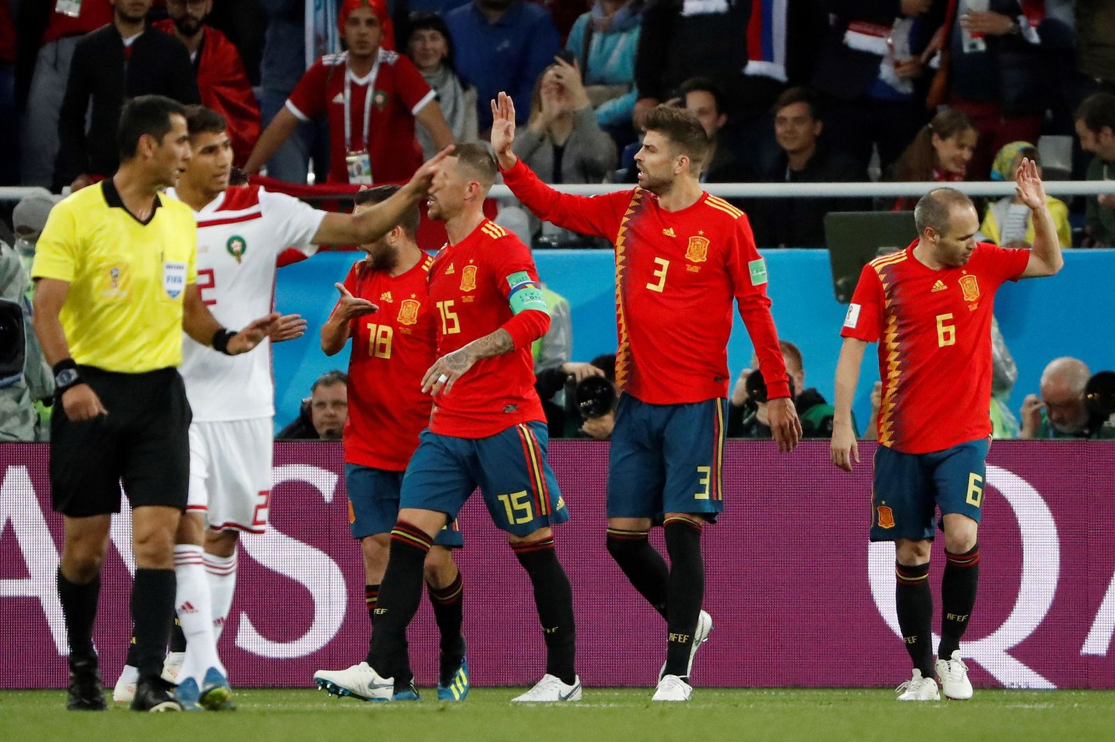 Las imágenes del España-Marruecos