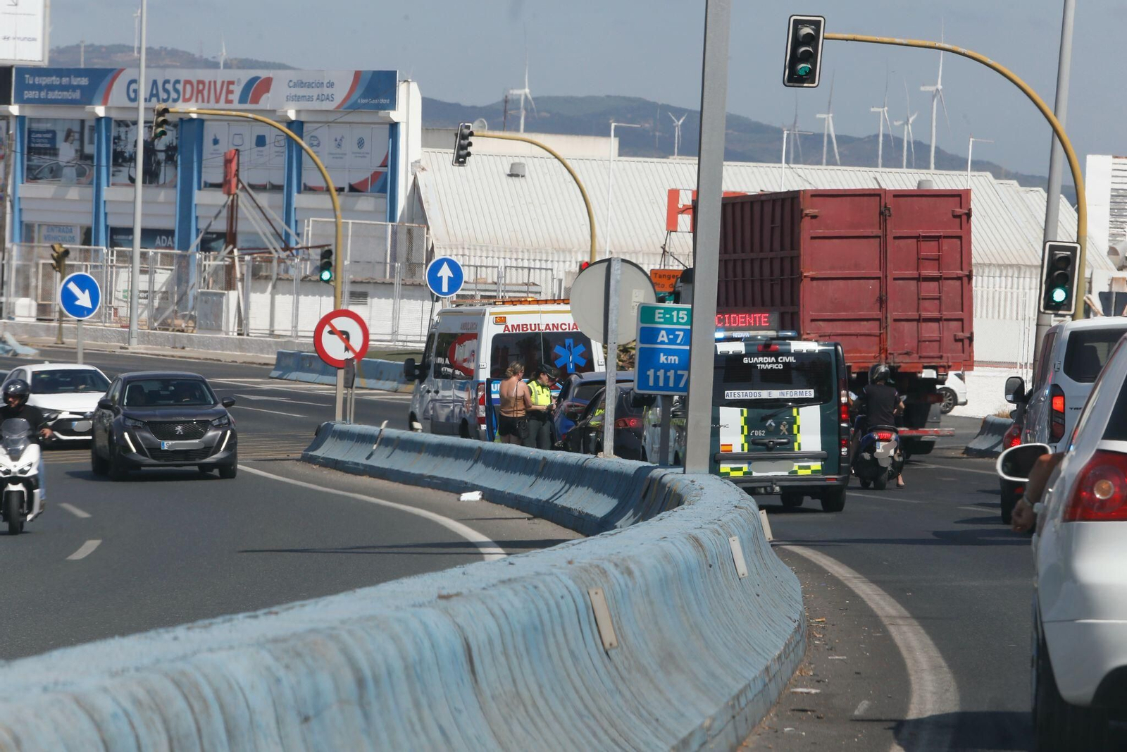 Un accidente a la salida de Algeciras, el pasado mes de septiembre.