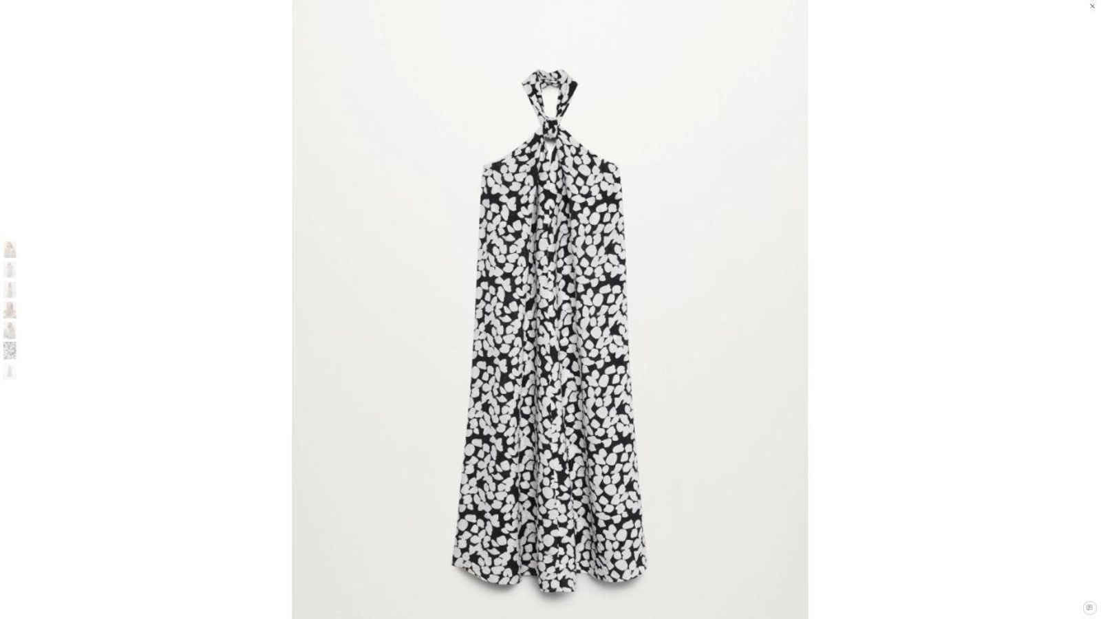 Vestido estampado anudado al cuello de Mango.