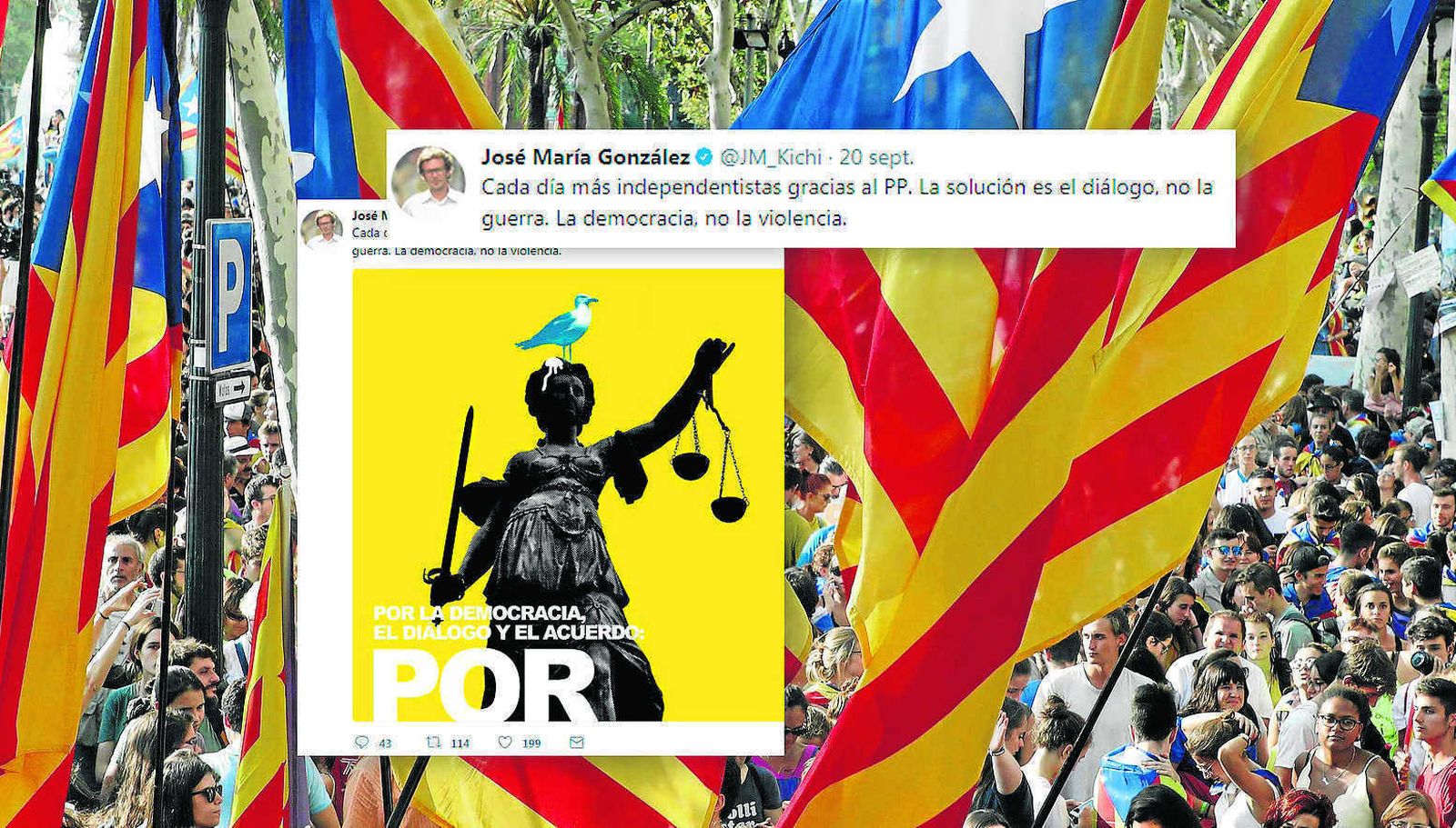 Imagen del tuit redactado por el alcalde José María González en su cuenta.