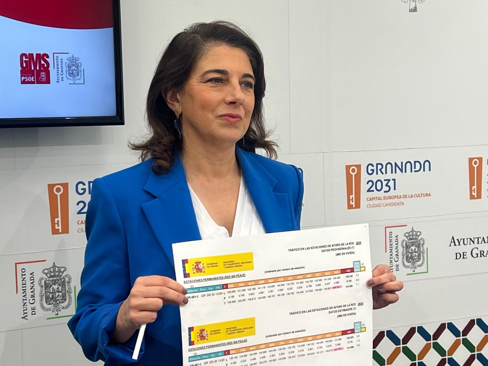 Raquel Ruz con los datos del Ministerio de Fomento.