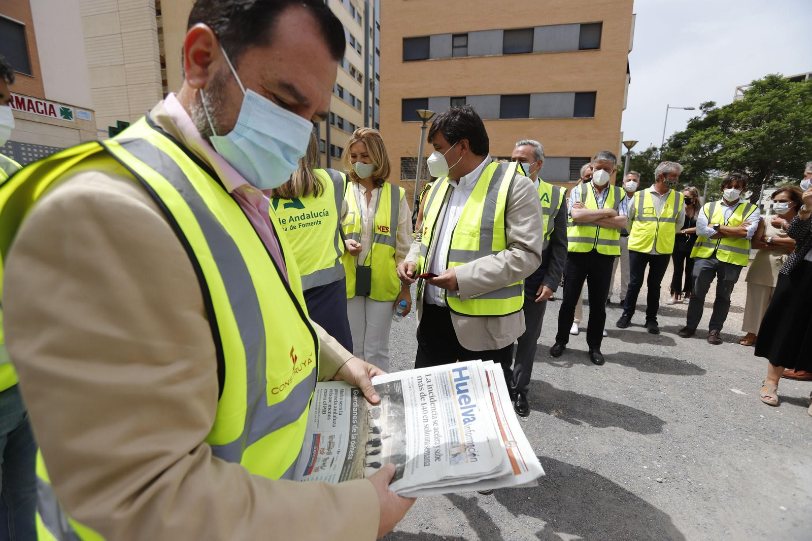 Imágenes del inicio de las obras de construcción de 48 viviendas protegidas en Huelva