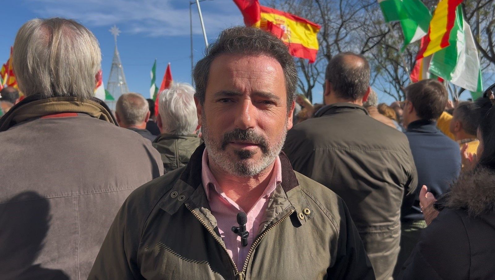 El secretario general del PP de Málaga, José Ramón Carmona, en la manifestación celebrada este domingo en Sevilla.