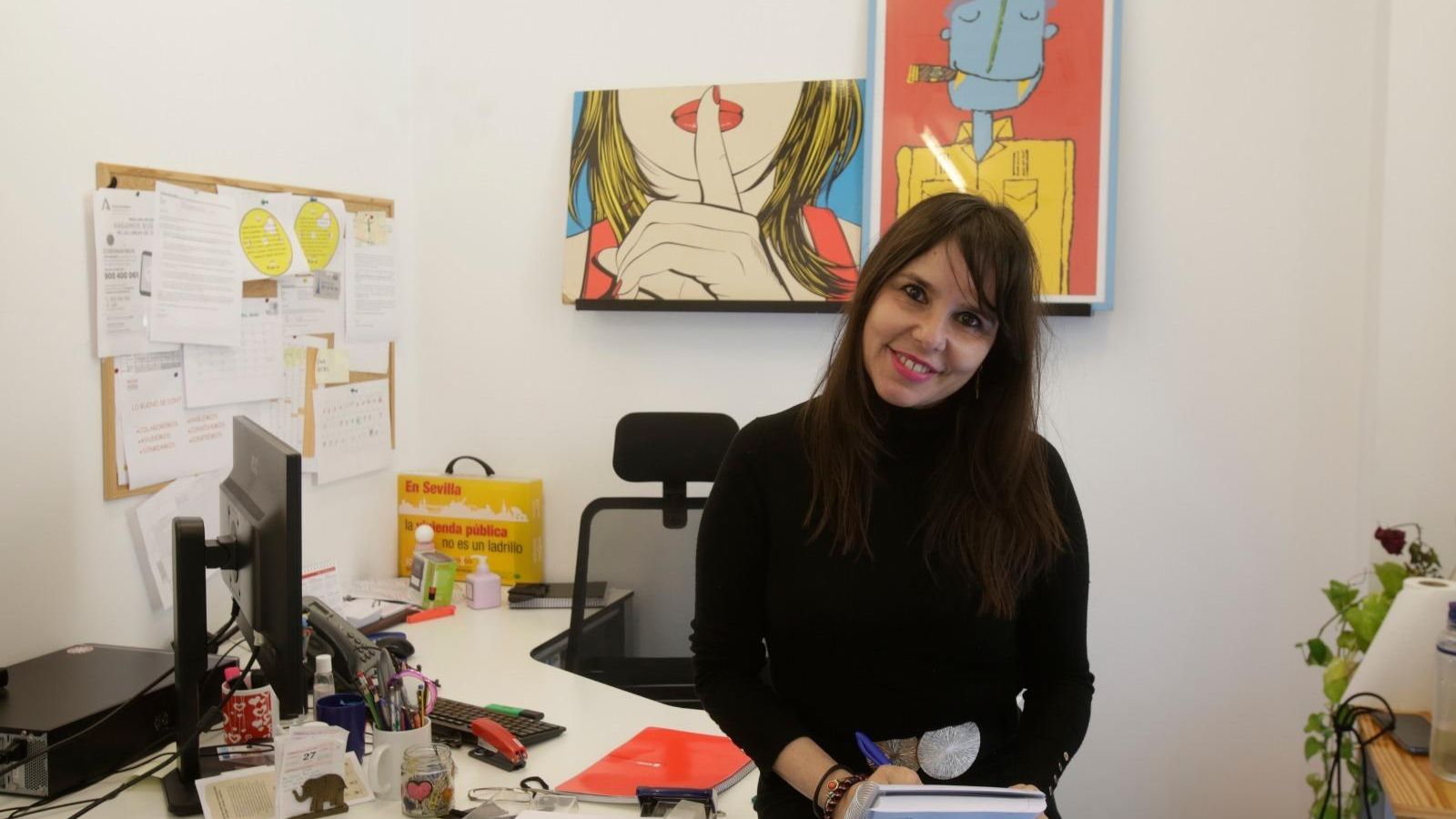 Maite Sánchez, gestora de Emvisesa en el coliving de RUE32.