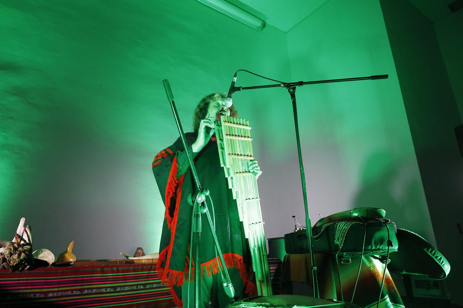 Pablo Nahual durante el concierto didáctico que ofreció ayer en la Villaespesa.