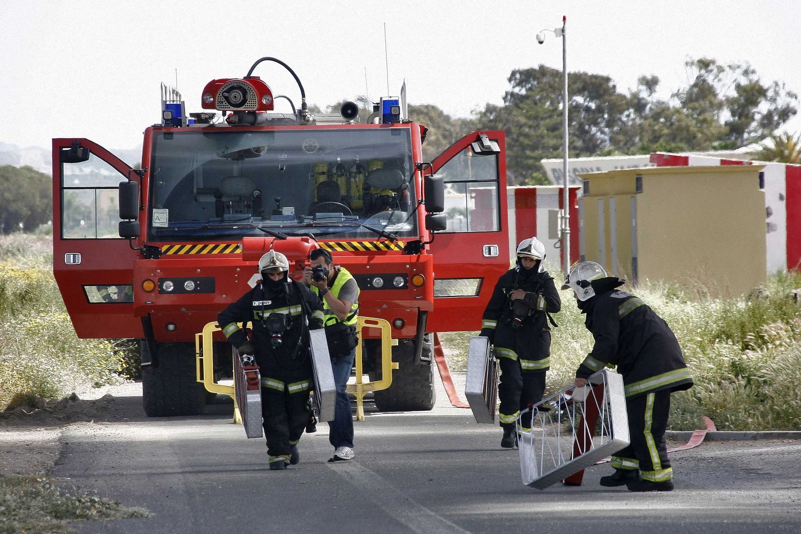 Simulacro de una emergencia natural celebrado en la capital almeriense.