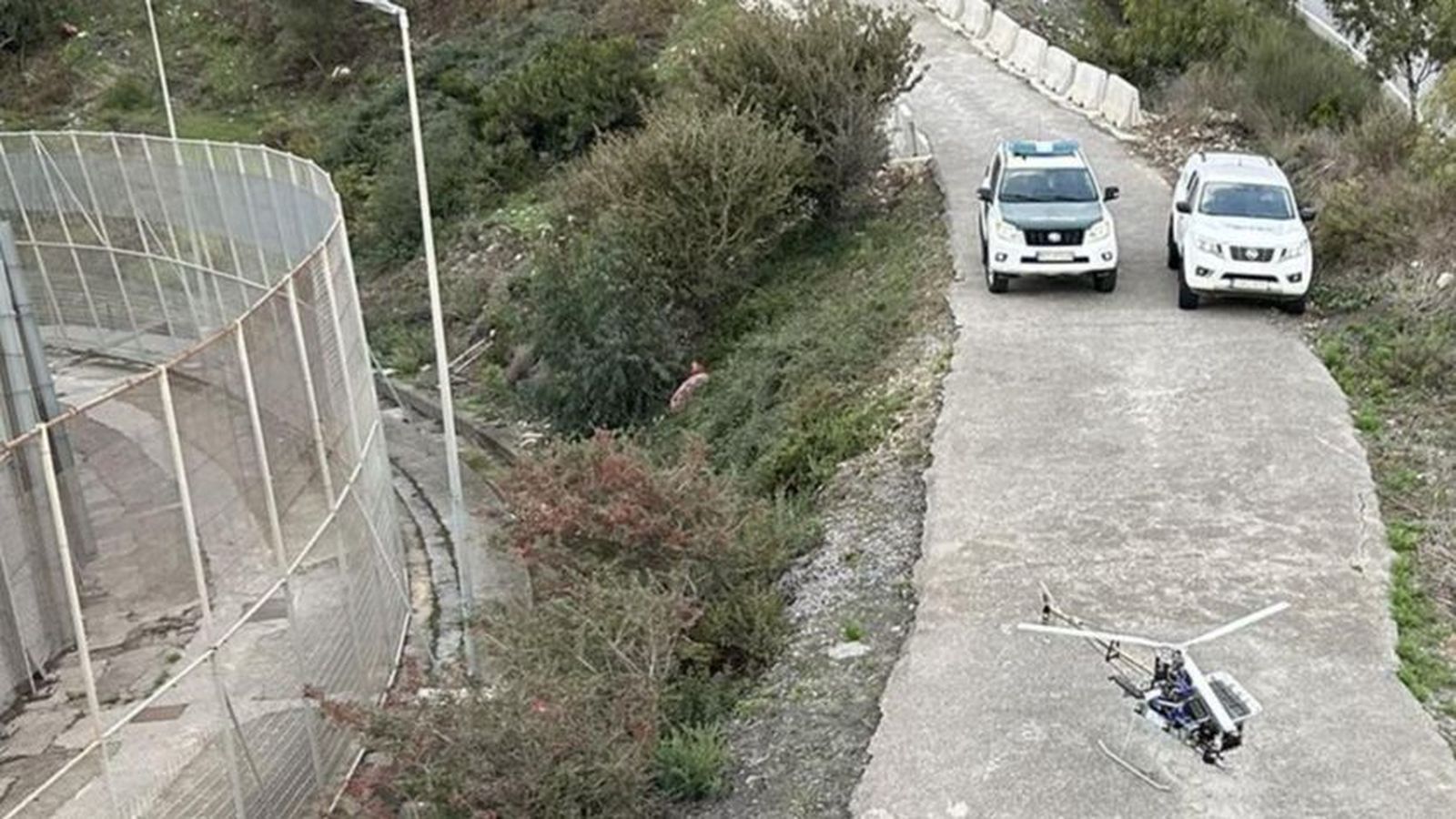 Demostración en la valla de Ceuta.