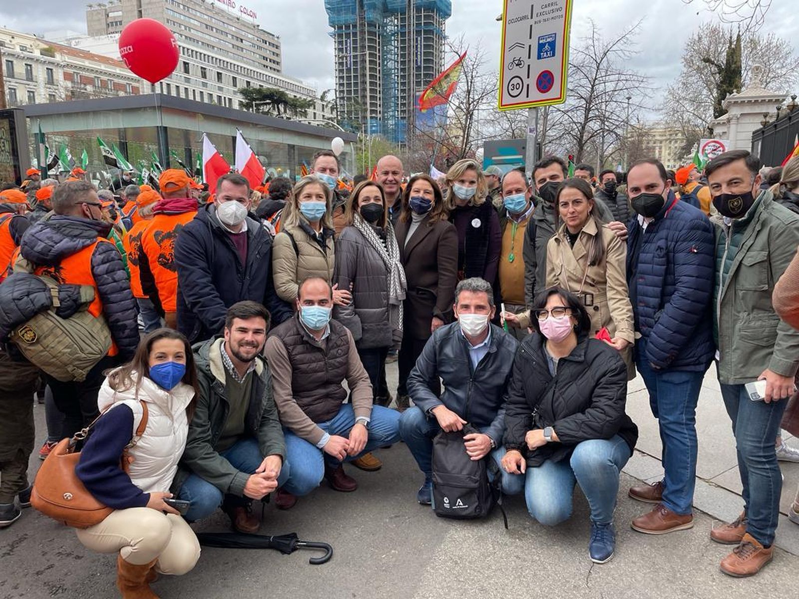 Representantes del PP de Cádiz en la manifestación de Madrid.