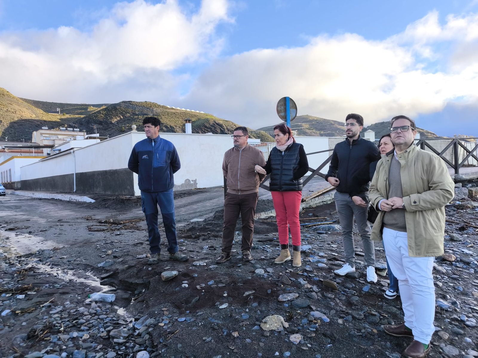 Los representantes de la Mancomunidad evalúan los daños de las borrascas.