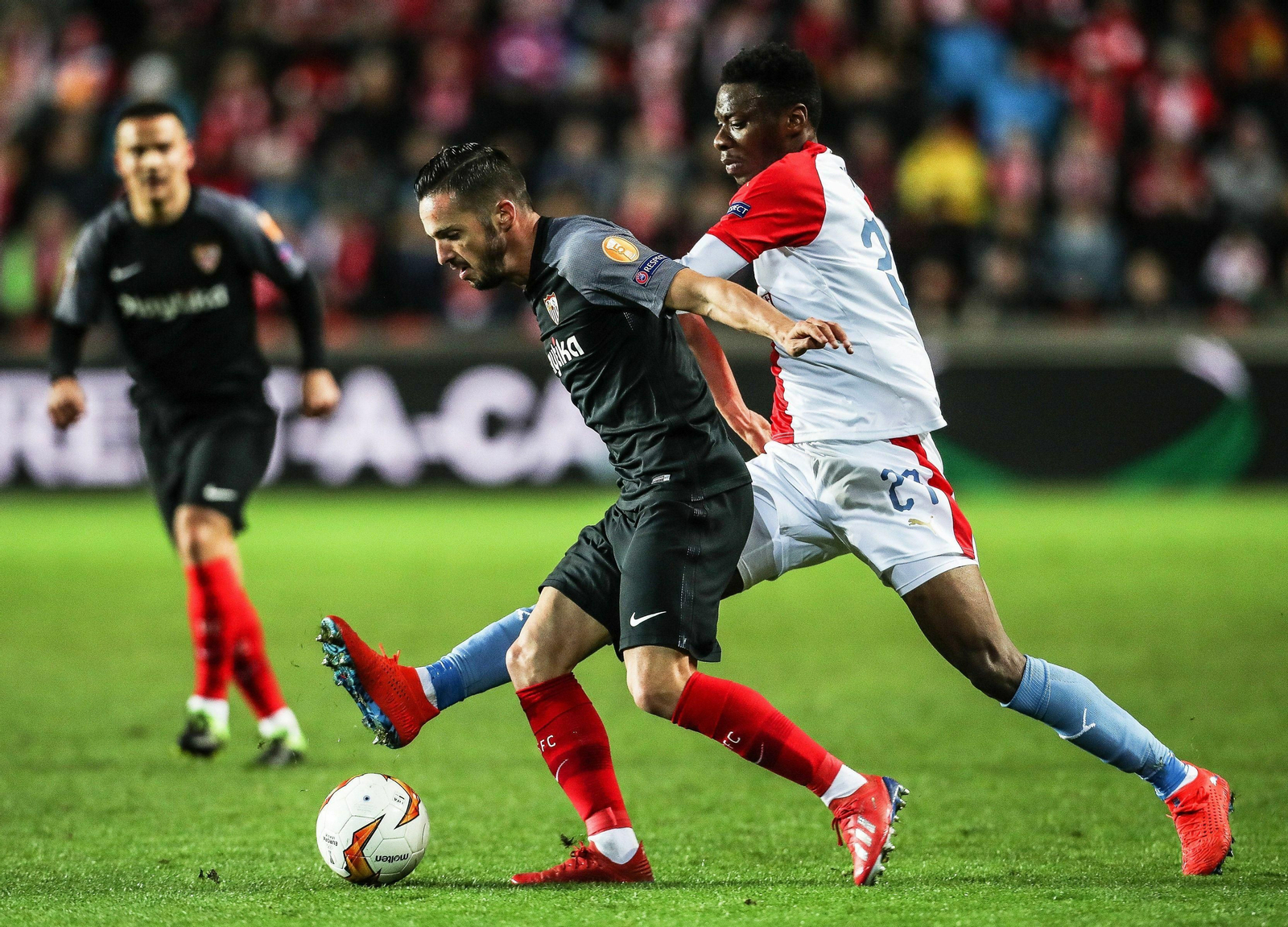 Las imágenes del Slavia de Praga-Sevilla FC