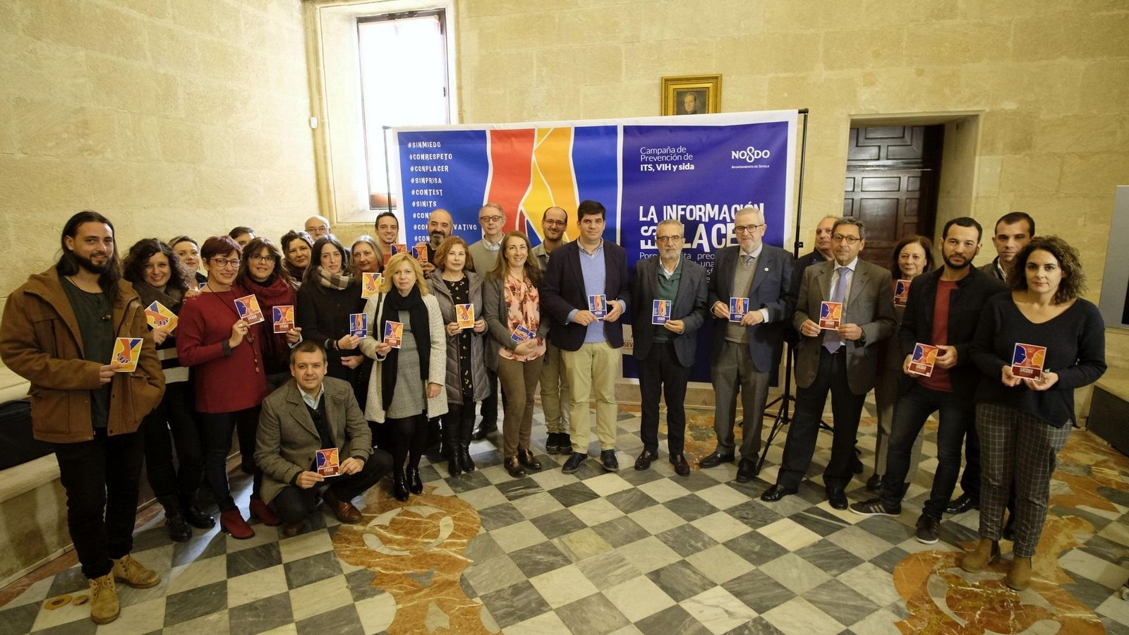 Presentación de la campaña de prevención de ITS, VIH y sida del Ayuntamiento de Sevilla.