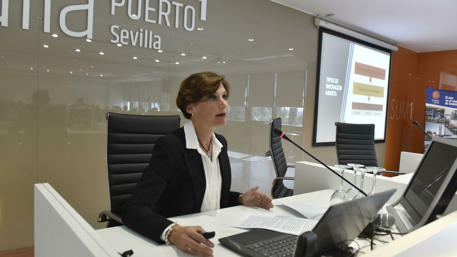 La catedrática de la US Rocío Martínez Torres en su intervención sobre innovación abierta.