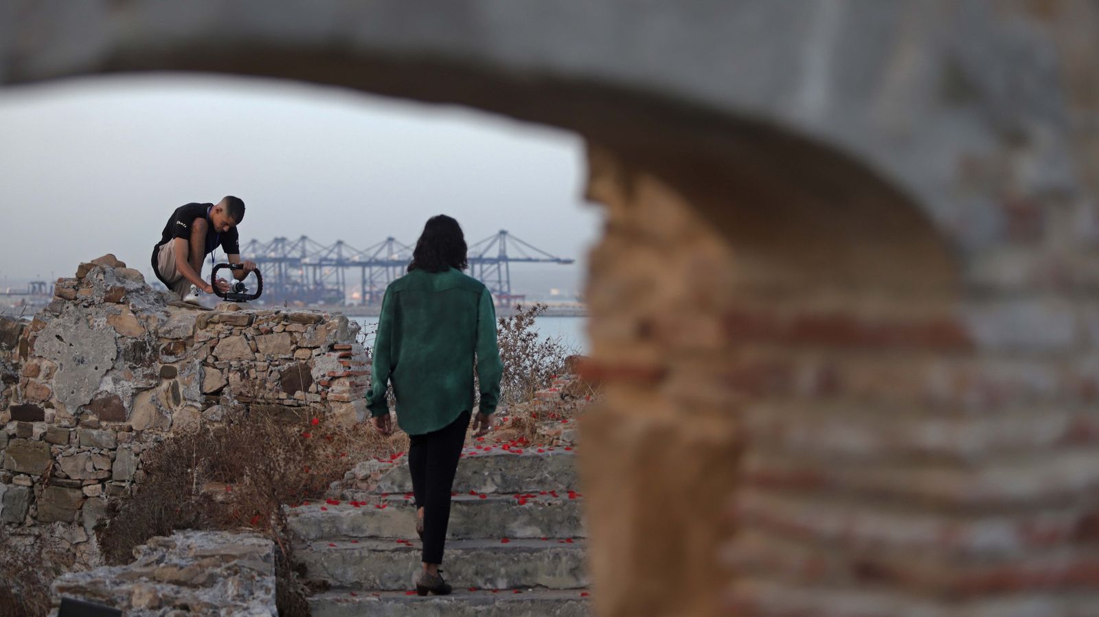 Fotos de la grabación en Algeciras del documental de Ghali Naoufal sobre la cultura árabe y española