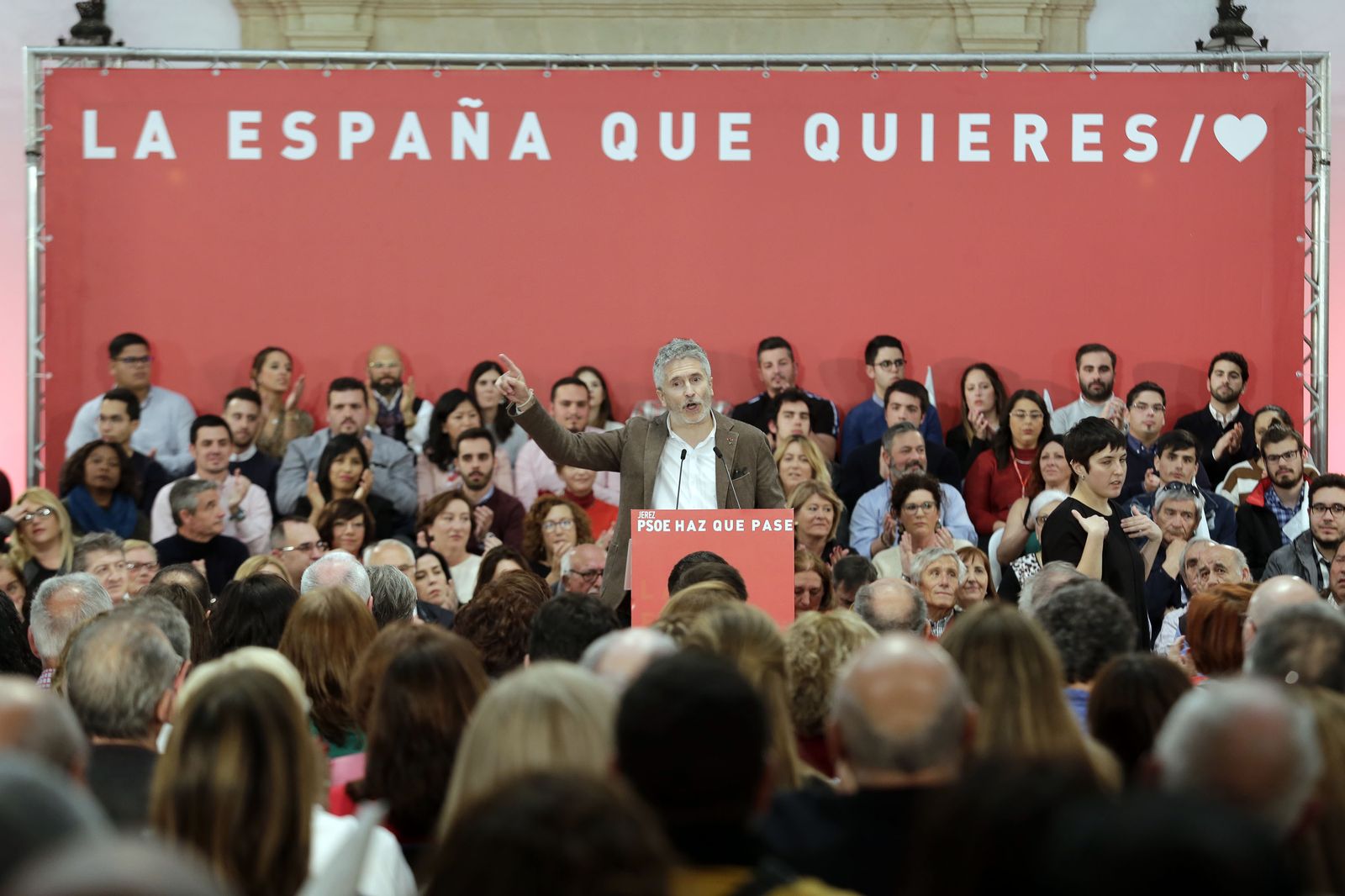 Mitin de Pedro Sánchez en Jerez