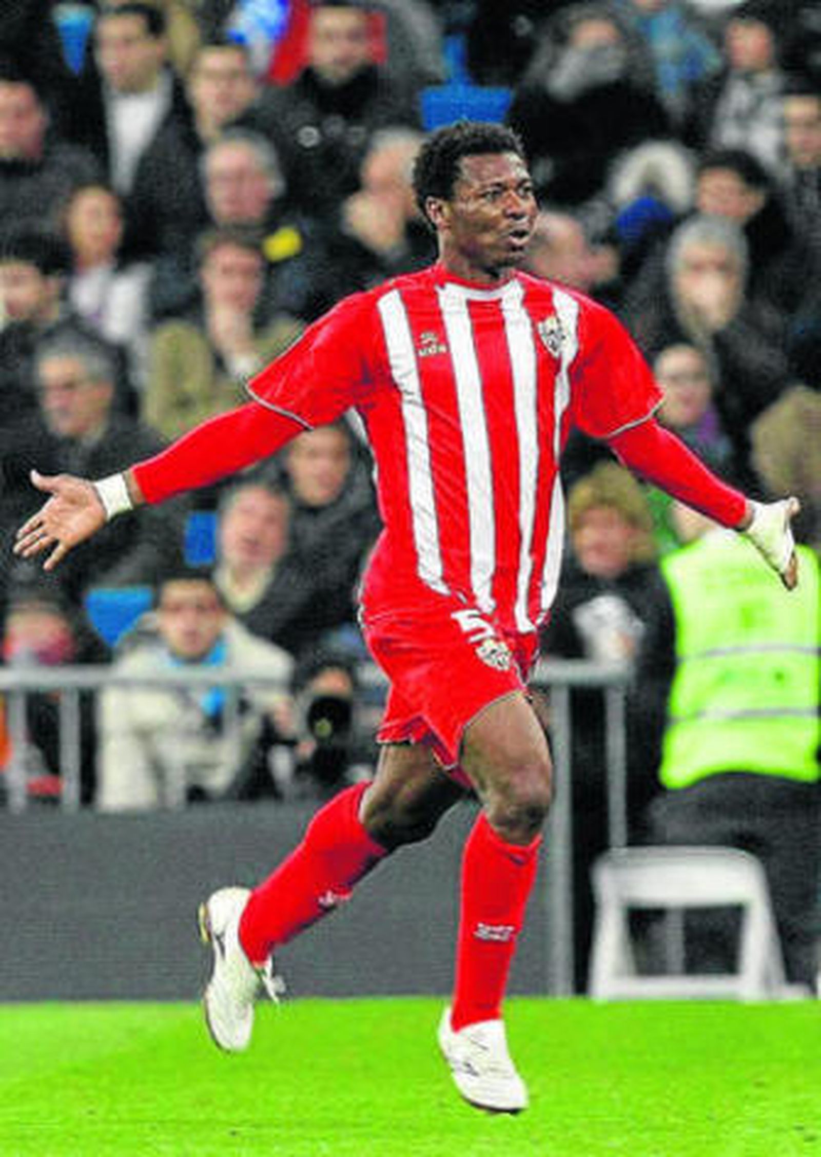 Uche celebra su gol ante el Real Madrid de esta temporada.