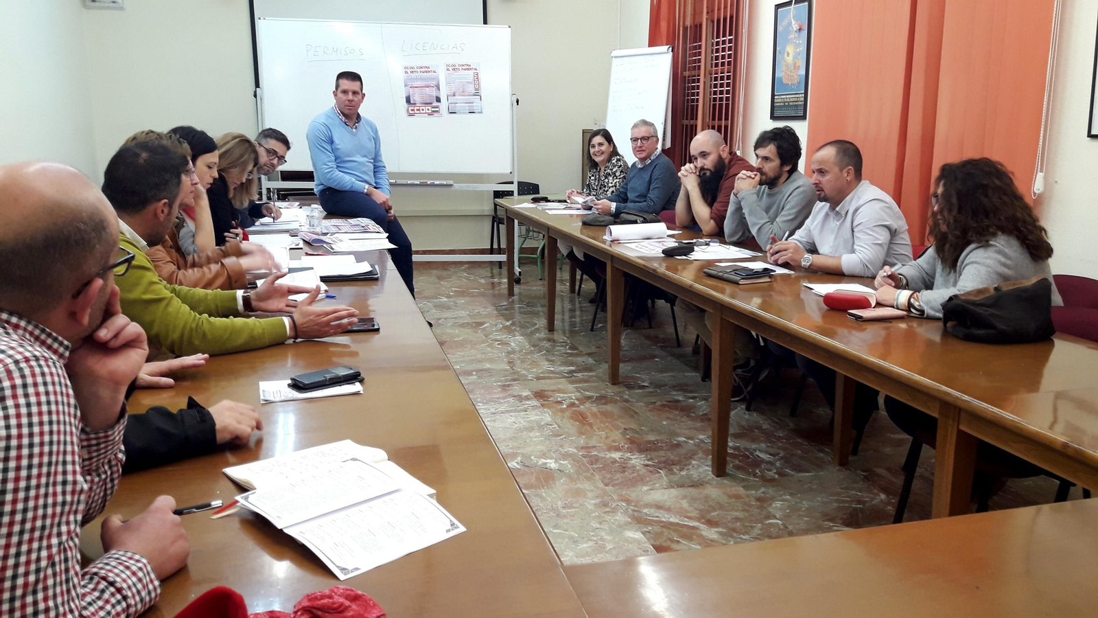 Asamblea de CCOO sobre el veto parental en los colegios.