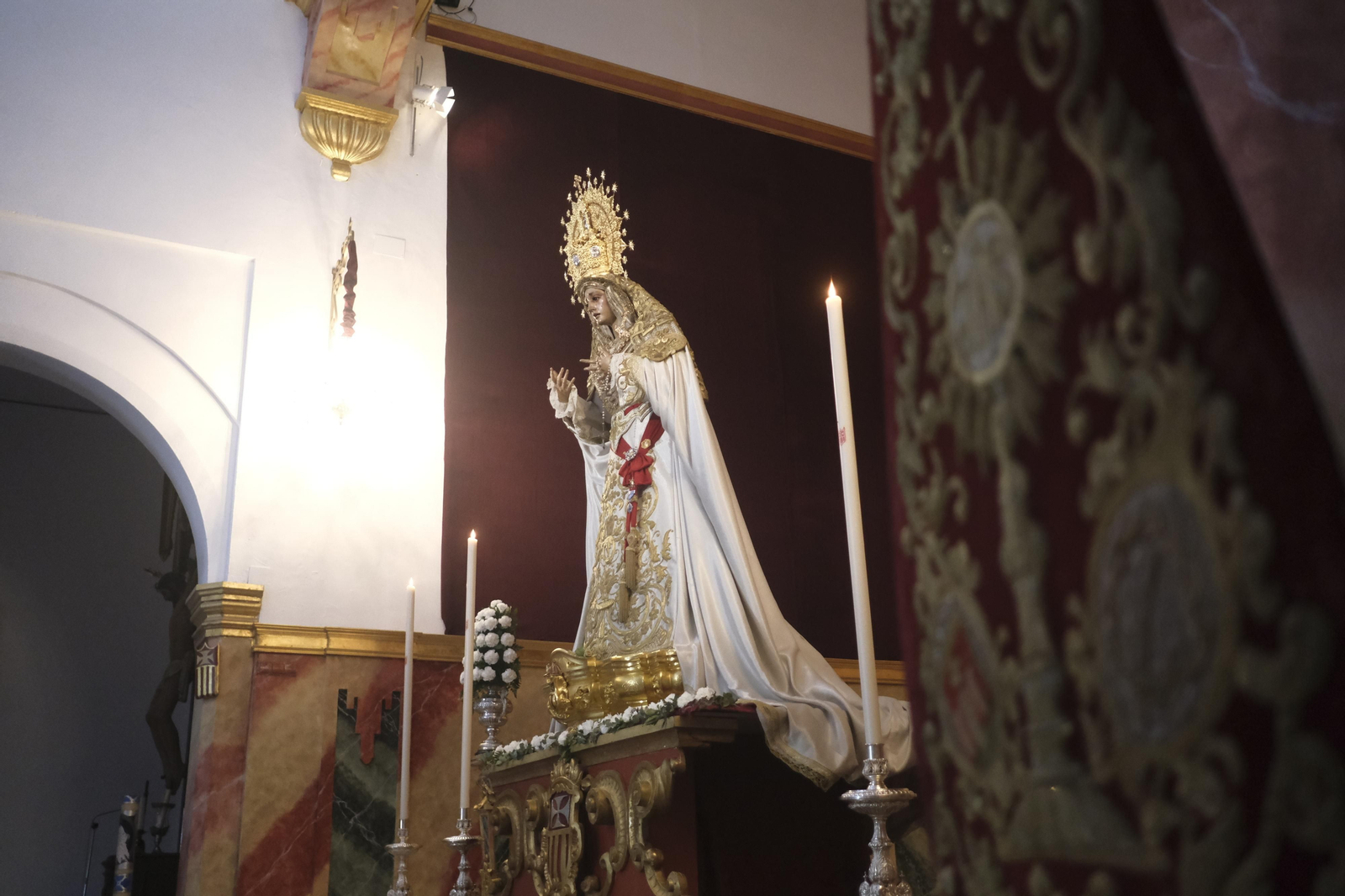 La despedida de la Virgen de la Merced de Córdoba antes de su restauración, en imágenes