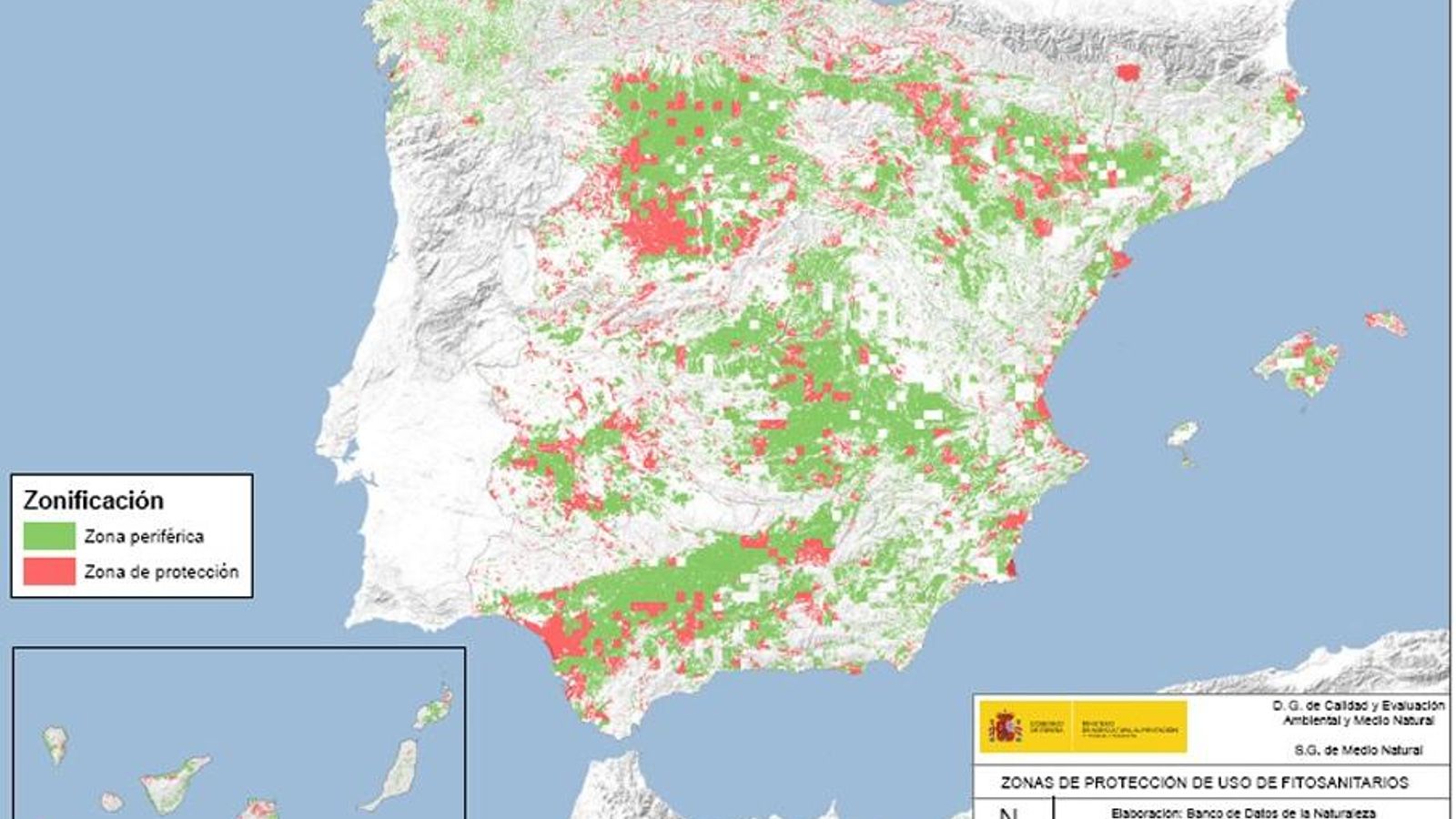 Para las zonas en rojo se emiten una serie de recomendaciones para el uso sostenible de los fitosanitarios.