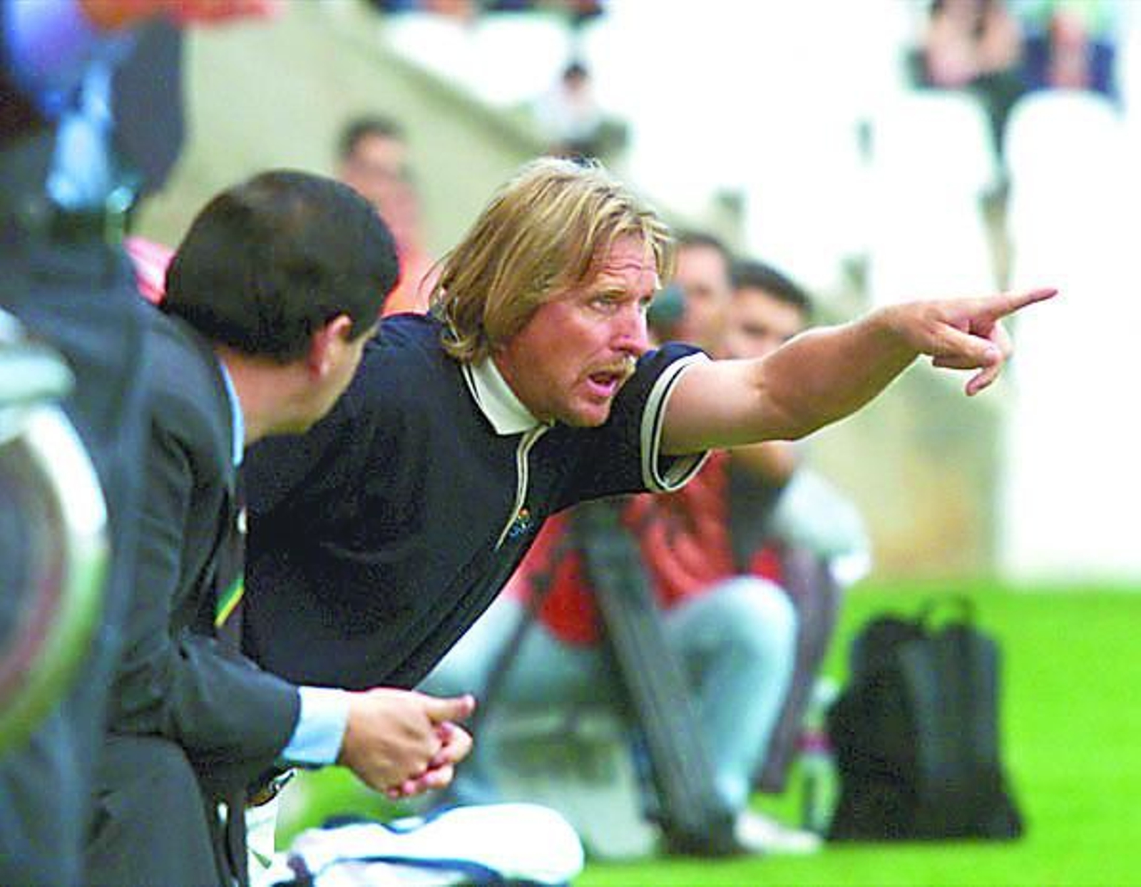 Schuster, en uno de sus partidos como entrenador del Xerez CD.