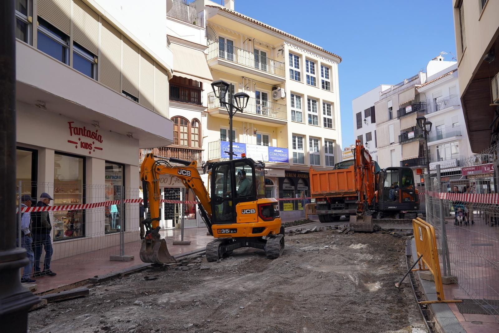 El inicio de los trabajos en la calle Terraza.