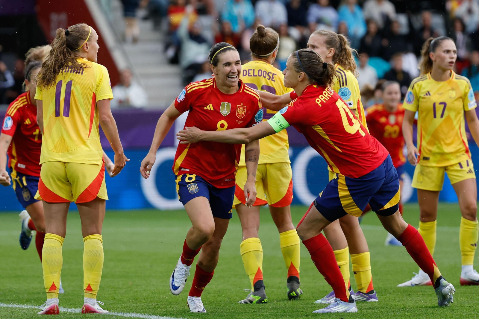 Las fotos de la goleada de España sobre Bélgica en la Eurocopa femenina