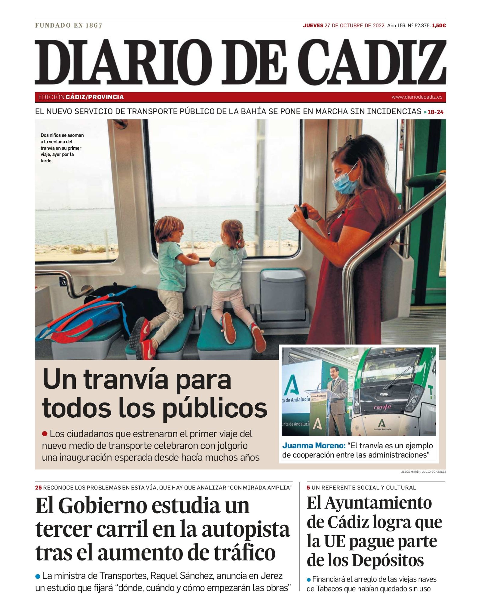 Las 22 portadas de Diario de Cádiz de 2022