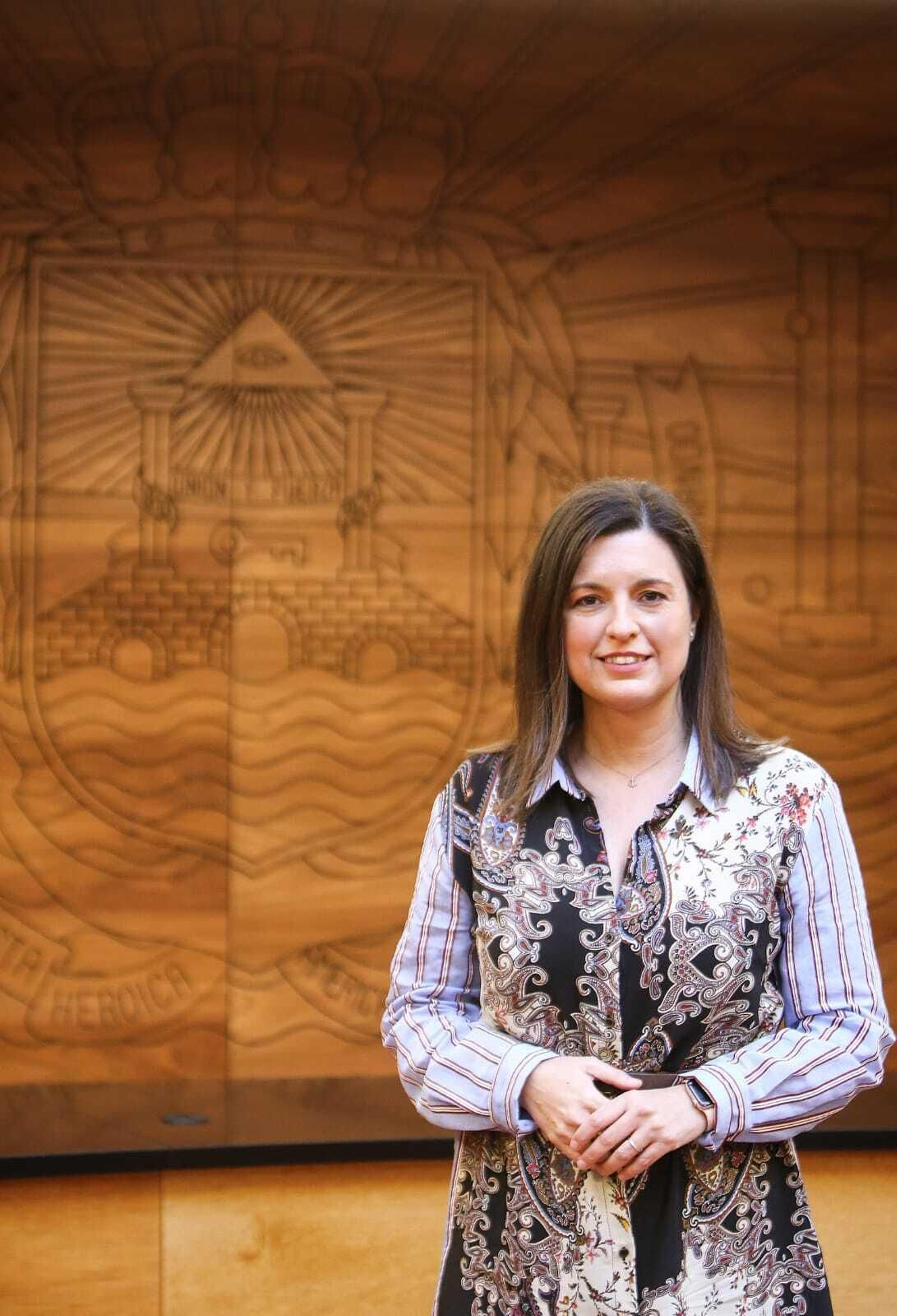 Patricia Cavada, en el Ayuntamiento rehabilitado. Patricia Cavada, en el Ayuntamiento rehabilitado.