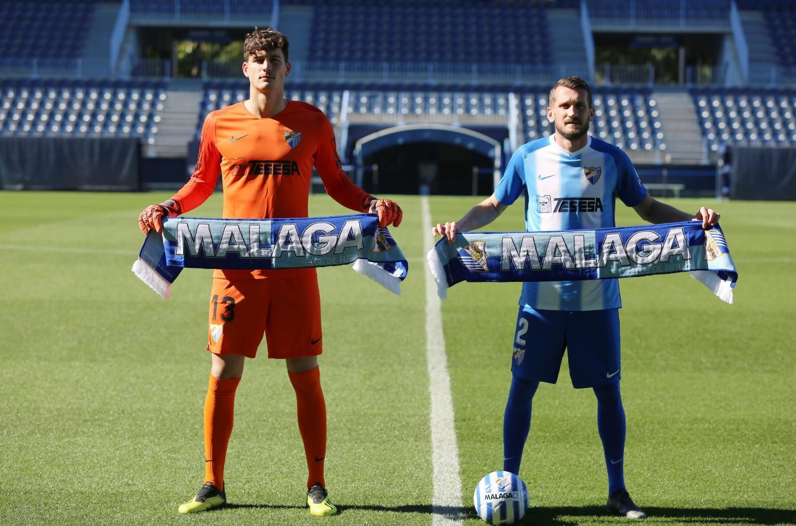 Axel Werner y Brezancic, en su presentación con el Málaga.