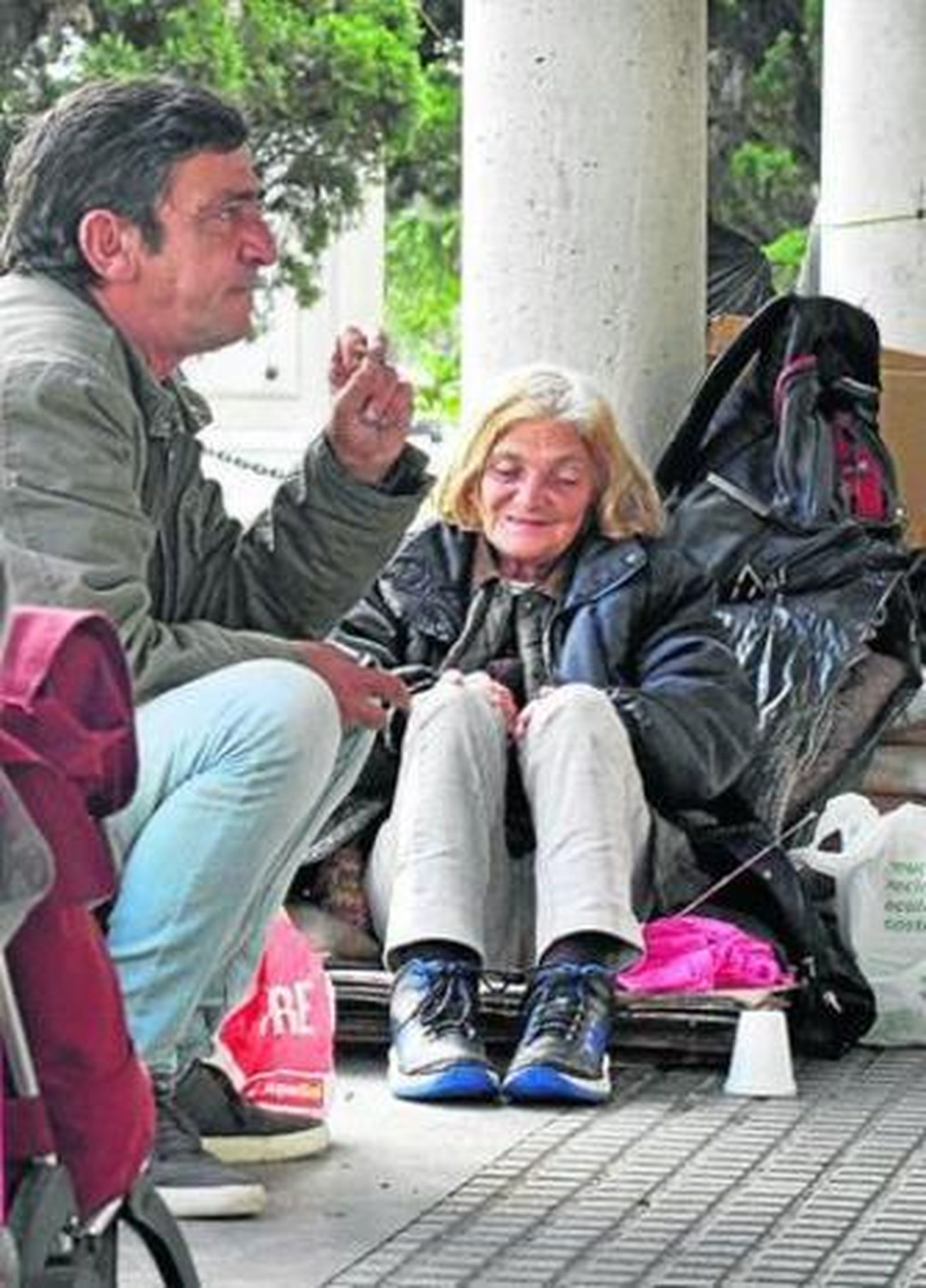 Personas sin hogar, en Canalejas.