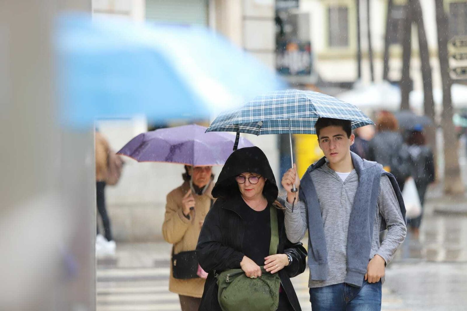 Precipitaciones este lunes en Málaga capital.