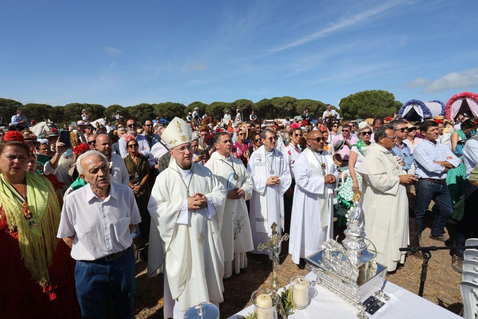 Misa de romeros de las hermandades de Jerez y El Puerto en Marismillas