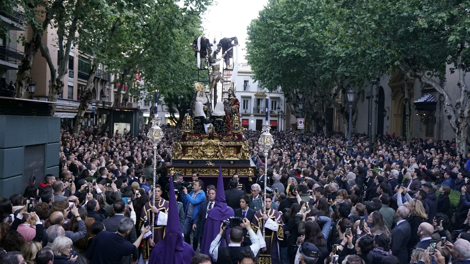 La Quinta Angustia, saliendo de la Magdalena, el pasado Jueves Santo.