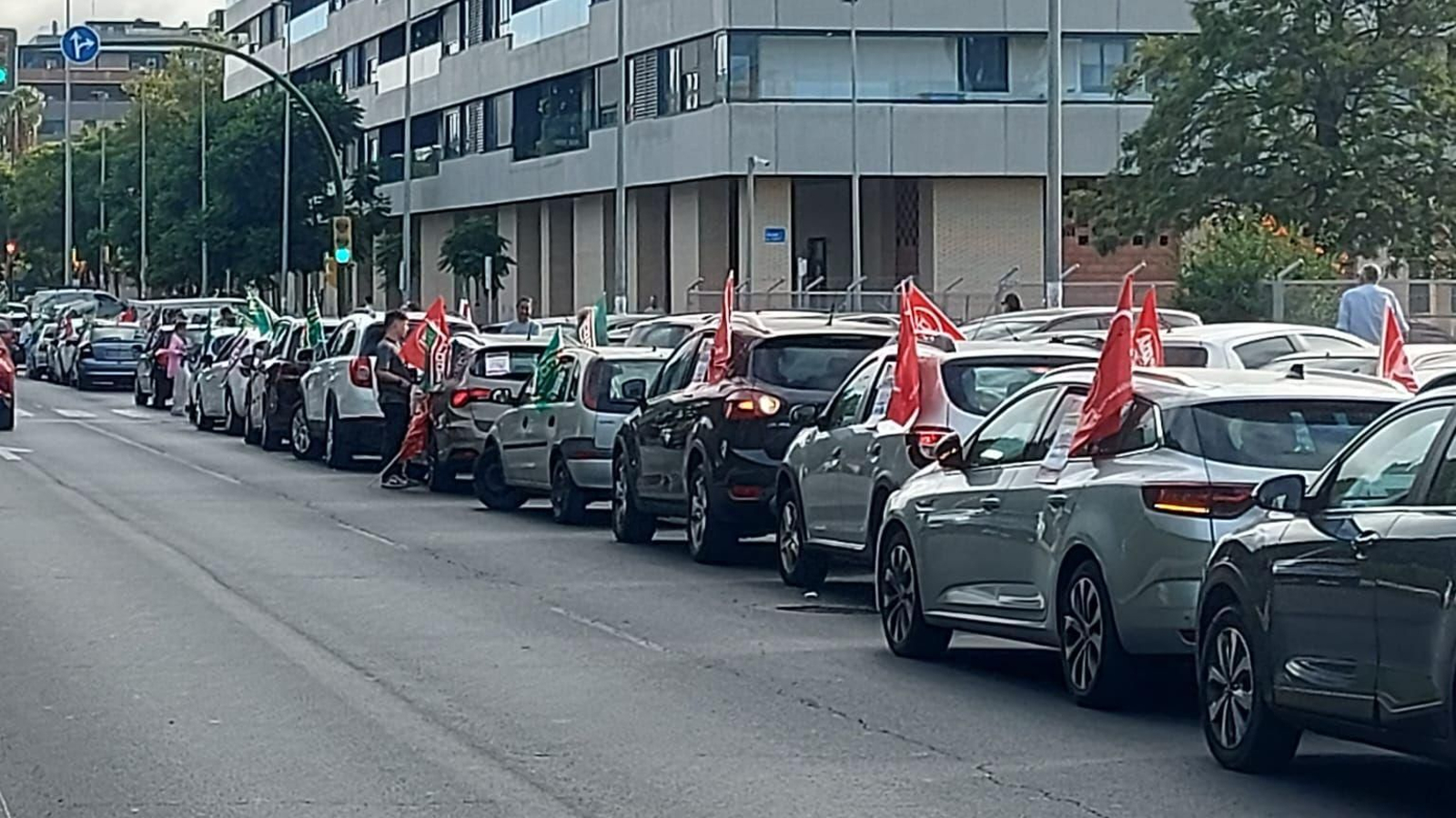 Manifestación de CCOO en Huelva capital.