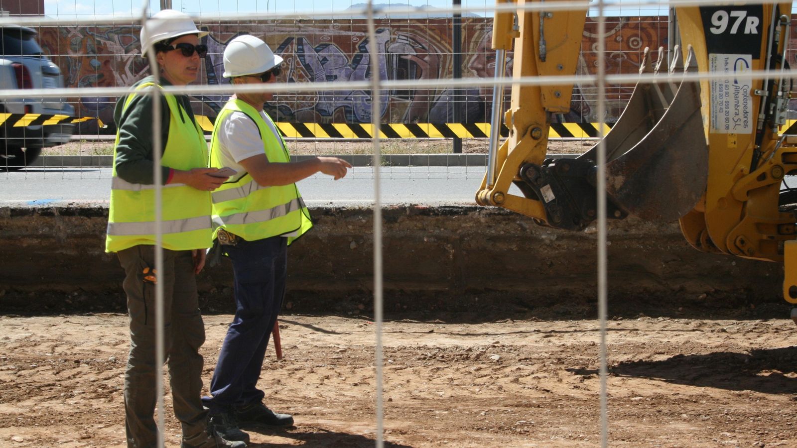 Operarios en las obras del Metro
