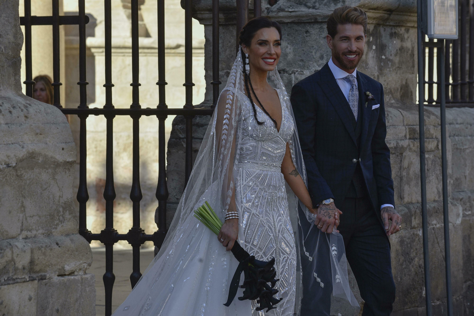 La pareja, tras darse el 'sí quiero' en la Catedral de Sevilla.