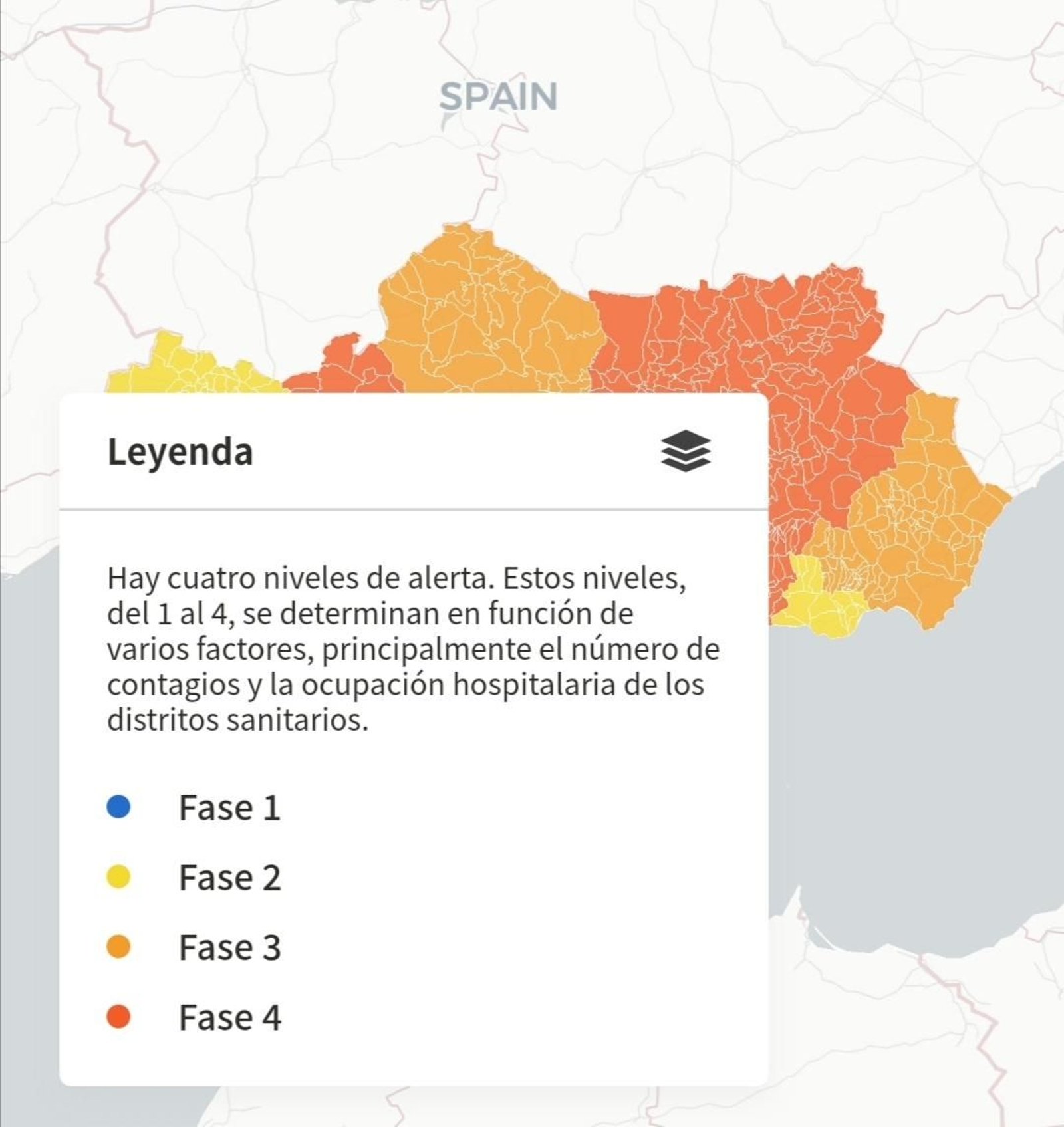 Niveles de alerta en Andalucía