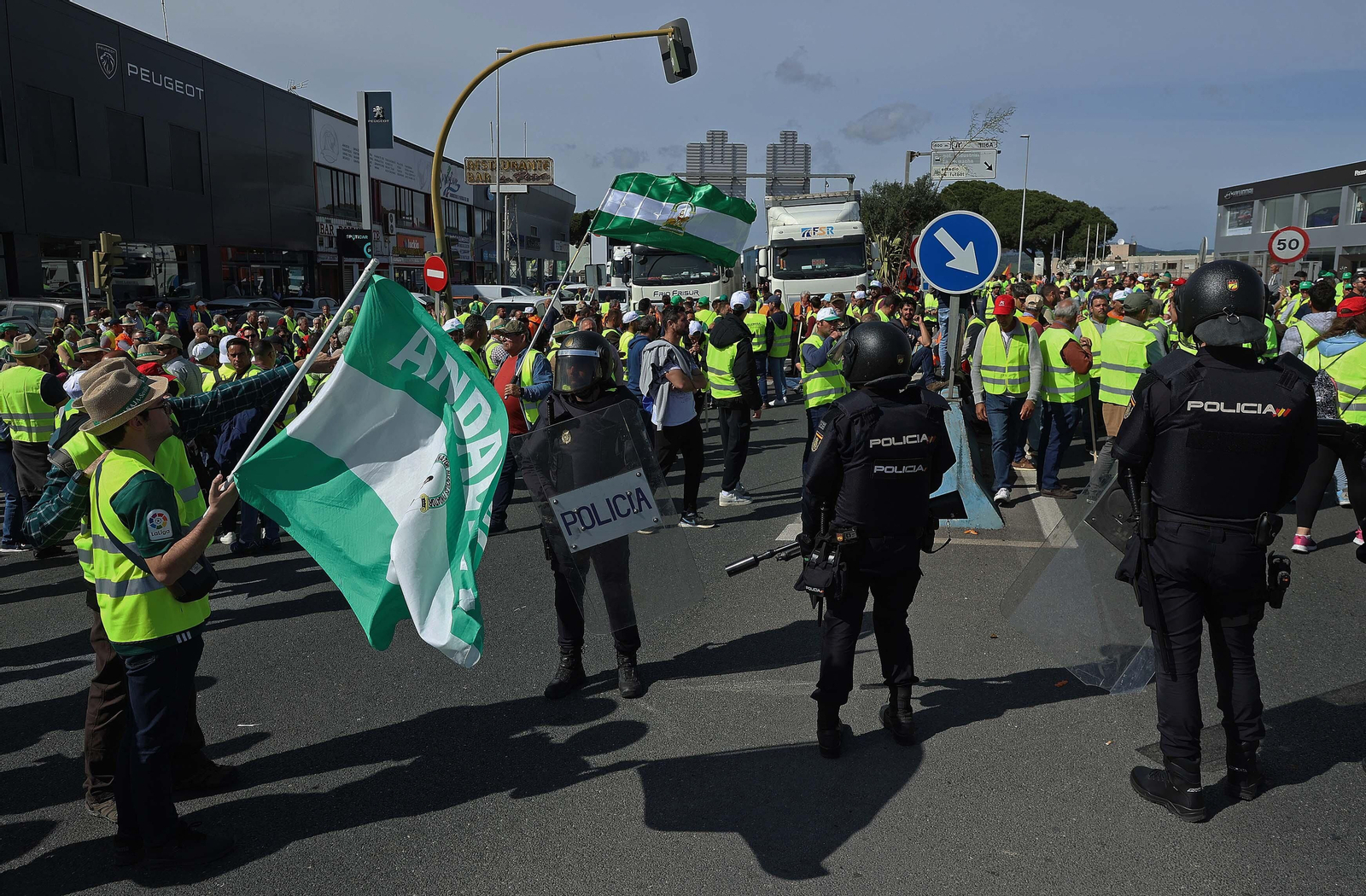 Imágenes de las protestas de los agricultores en Algeciras