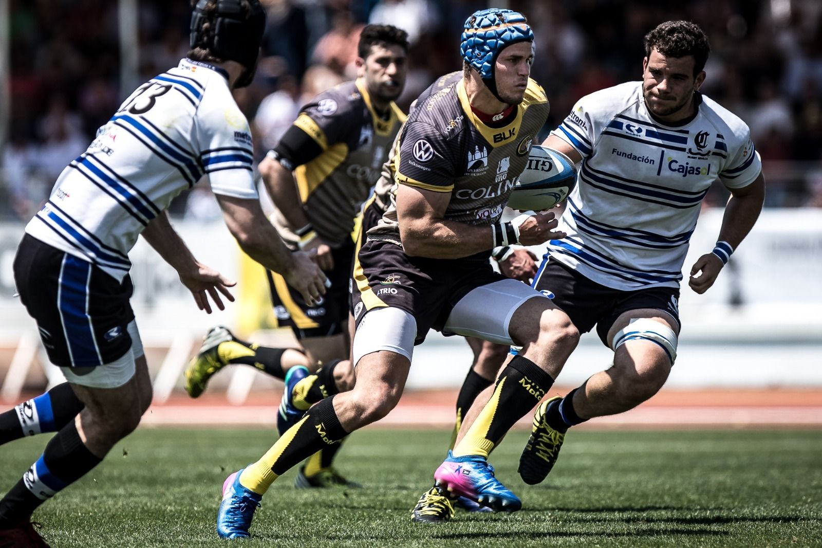 Juandre Kleyhans, en un partido con el Aparejadores burgalés contra el Cajasol Universidad Pablo de Olavide.