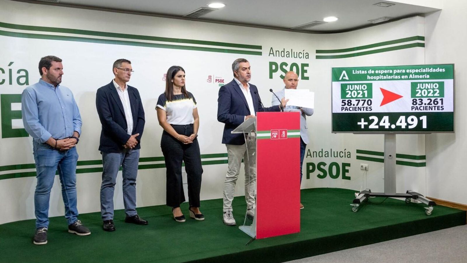 El secretario general del PSOE de Almería y parlamentario andaluz, Juan Antonio Lorenzo Cazorla, ha criticado los datos que ha publicado la propia Consejería de Salud.