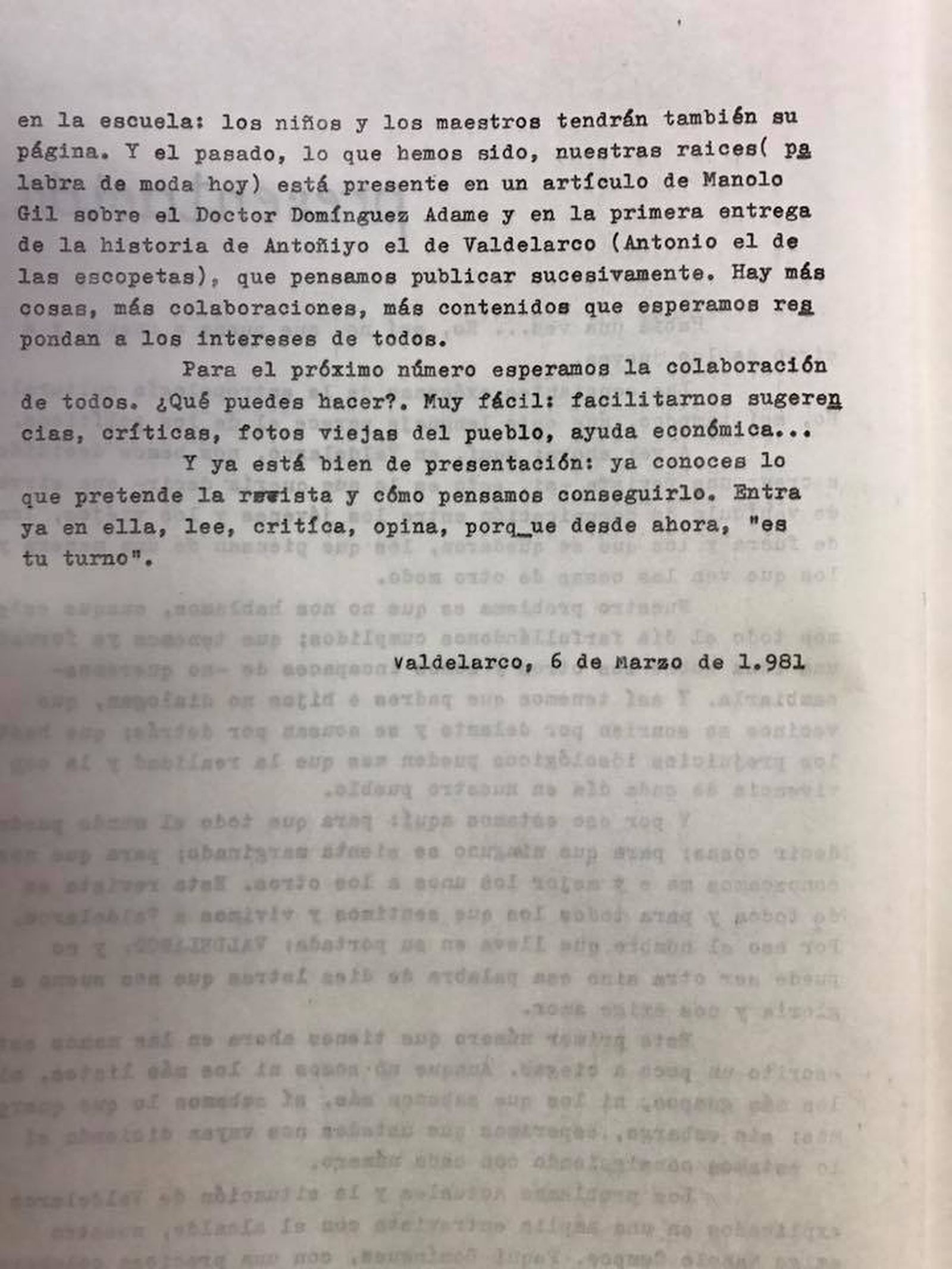 Página de la revista 'Valdelarco'