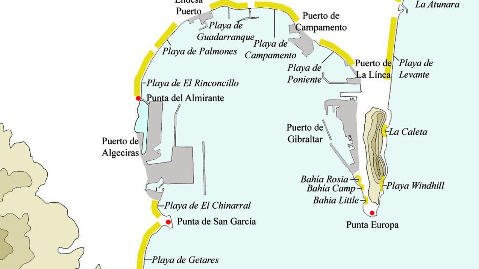 Perfil de la Bahía de Algeciras.