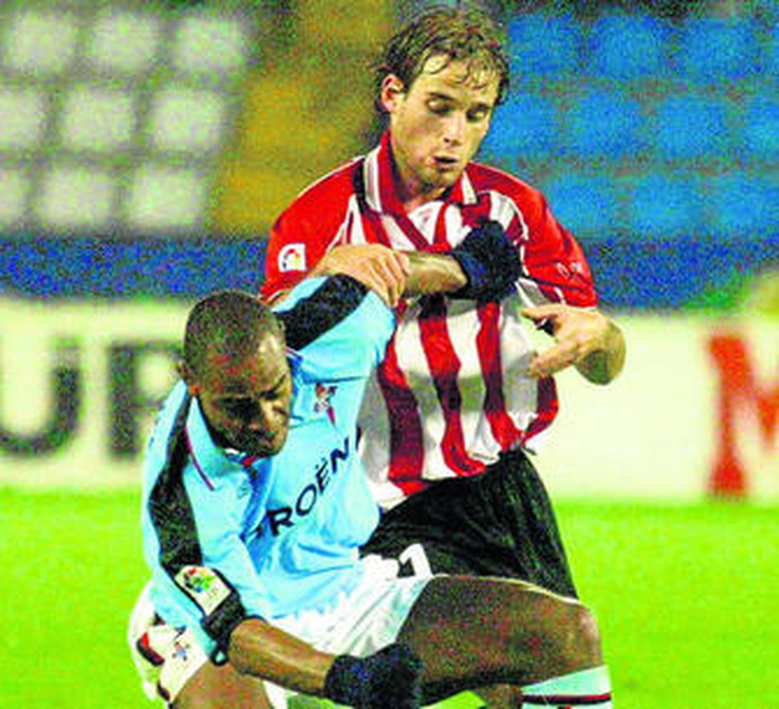 Jonan García, con la camisola del Athletic, en un partido en Vigo.