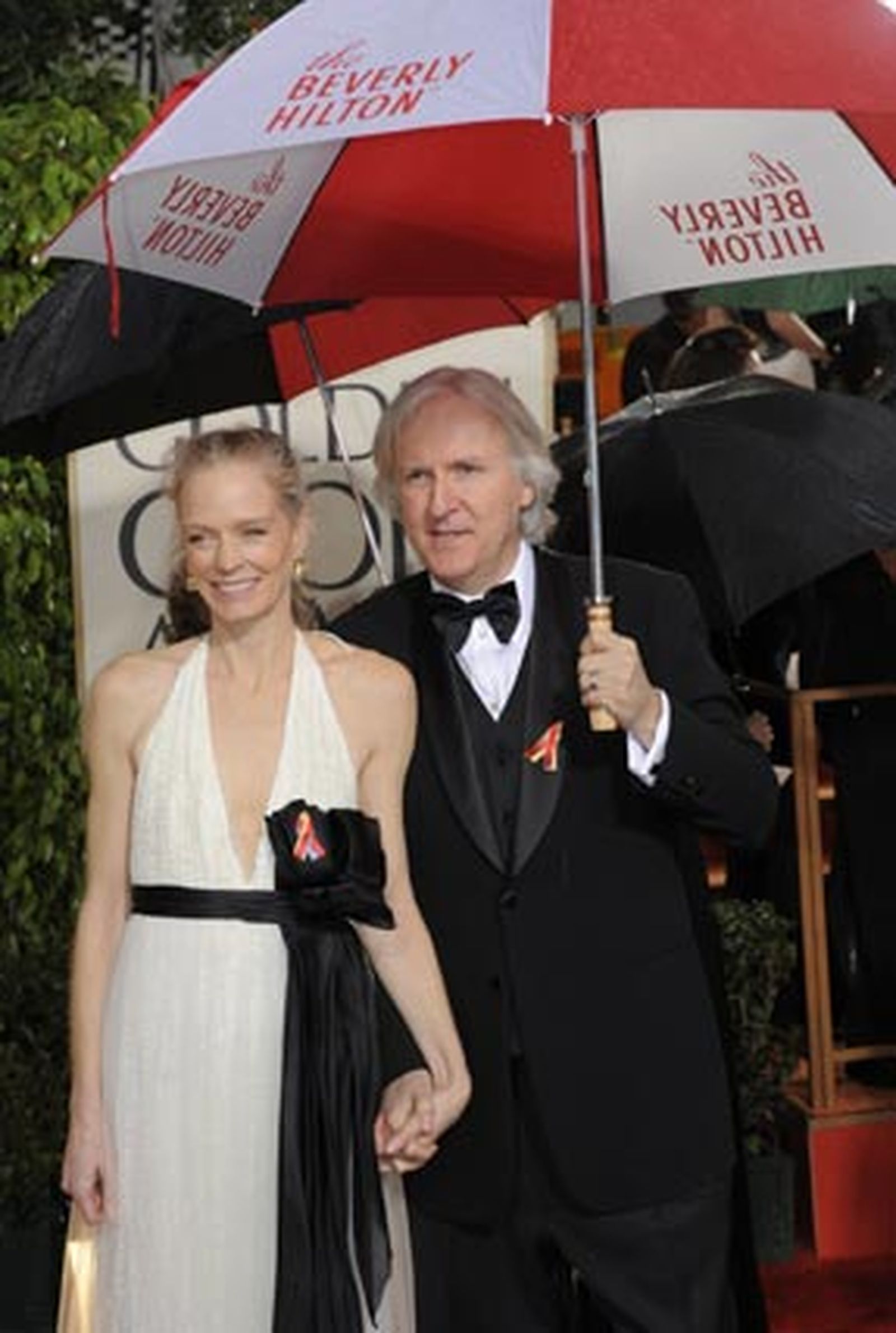 El director James Cameron, doblemente premiado por 'Avatar', llega al Hotel Beverly Hilton. / AFP