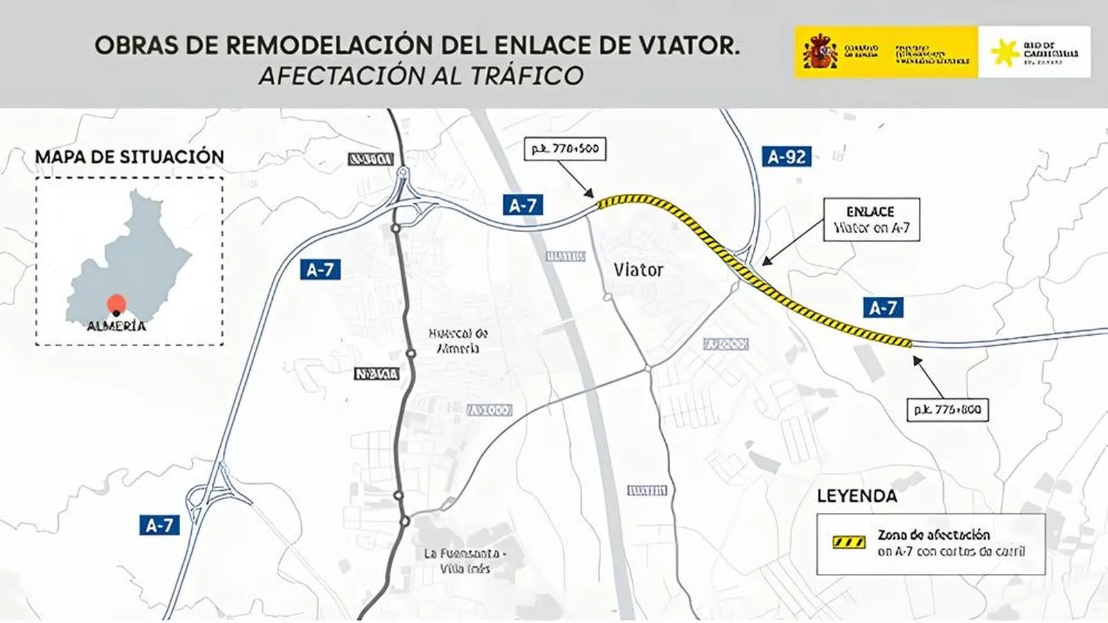Obras de remodelación del enlace de Viator