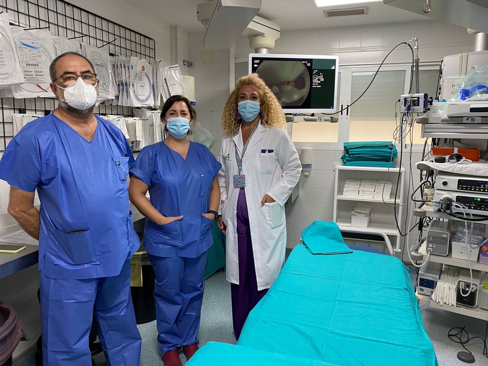 Los responsables del trabajo en el Hospital Macarena.