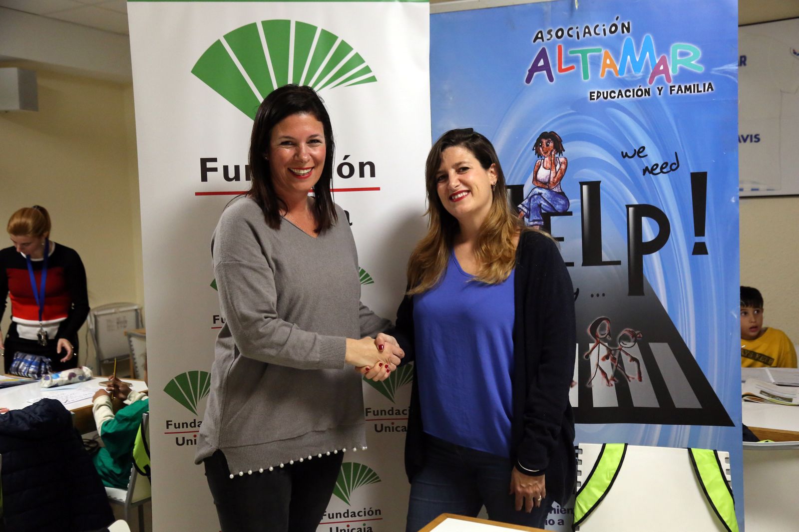 Acto de renovación del convenio entre la Fundación Unicaja y la Asociación Altamar.